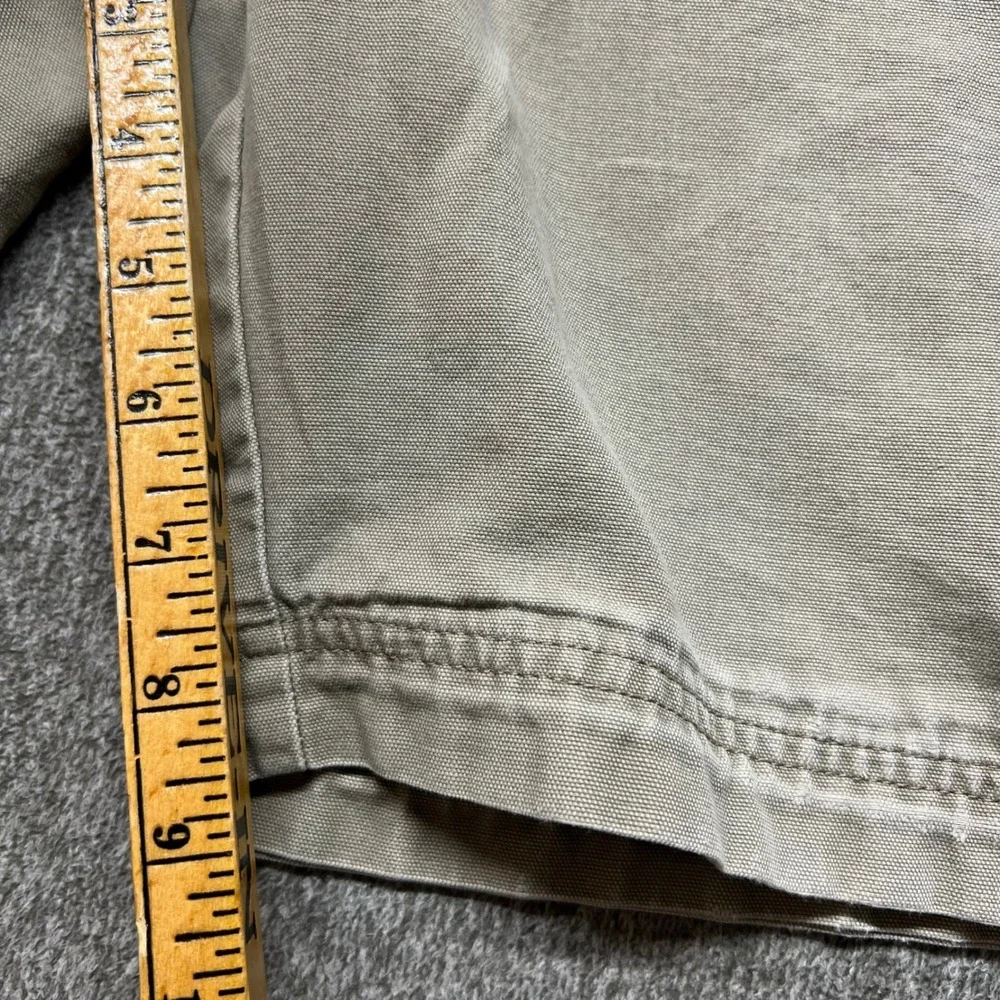 Columbia Mens Tan Khaki Cotton Canvas Cargo Shorts Pleated Hiking Outdoor 30